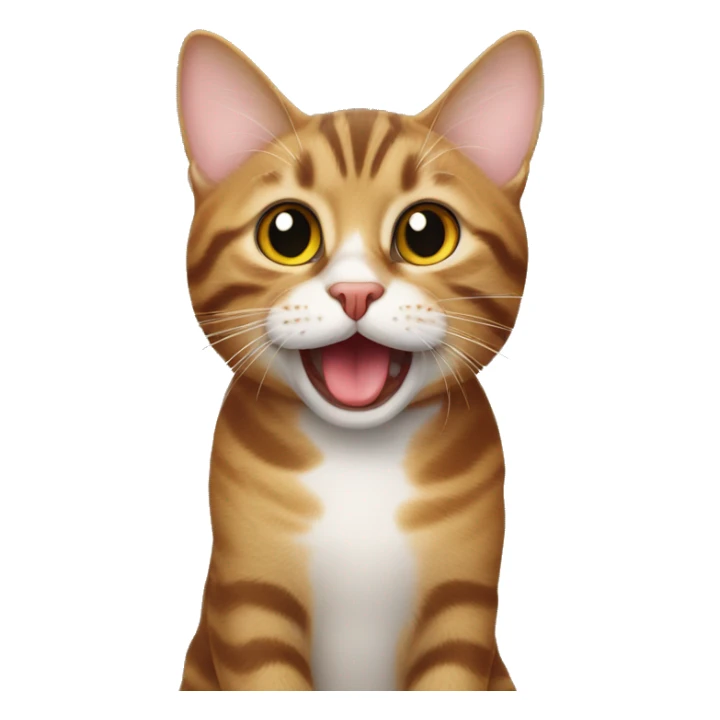 tabby cat sticking out his tongue sticker