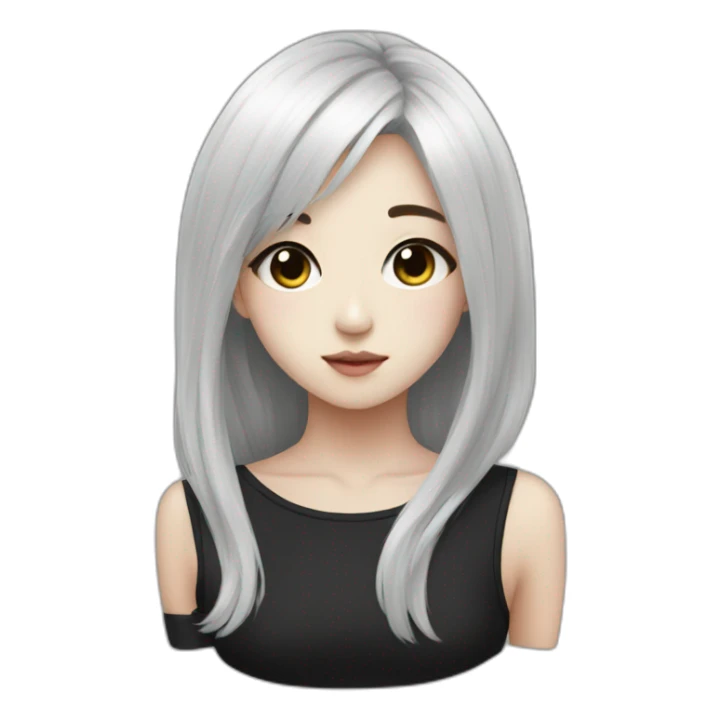 kpop girl with black square sticker