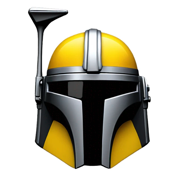 Mandalorian helmet black and yellow with antenna sticker