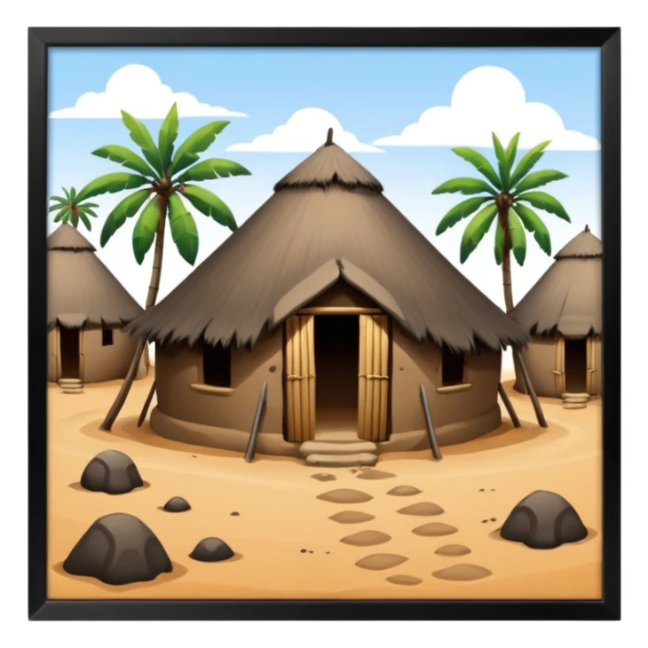 afrikanisches Lehmhüttendorf sticker