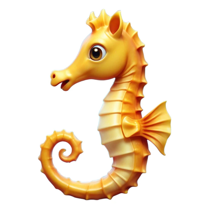 Cinematic Comical Sea Horse Portrait Emoji, Head tilted dramatically with an exaggeratedly amused expression, featuring a delicately curved body with a whimsically coiled tail and wide, comically expressive eyes full of playful disbelief, Simplified yet hilariously expressive features, highly detailed, glowing with a slightly sassy aquatic glow, high shine, dramatic yet playful, stylized with an air of quirky marine mischief, soft glowing outline, capturing the essence of a meme-worthy sea horse that looks ready to drift its way into viral fame! sticker