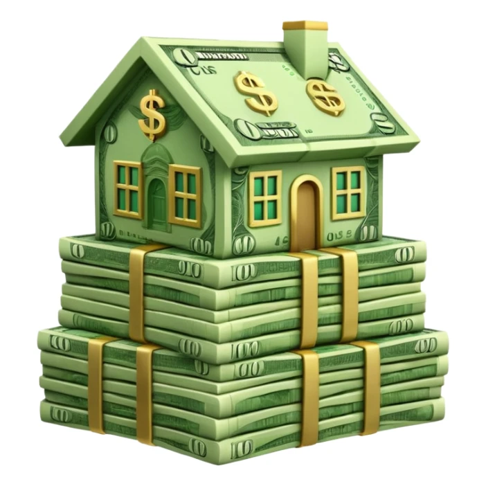 house made out of cash sticker