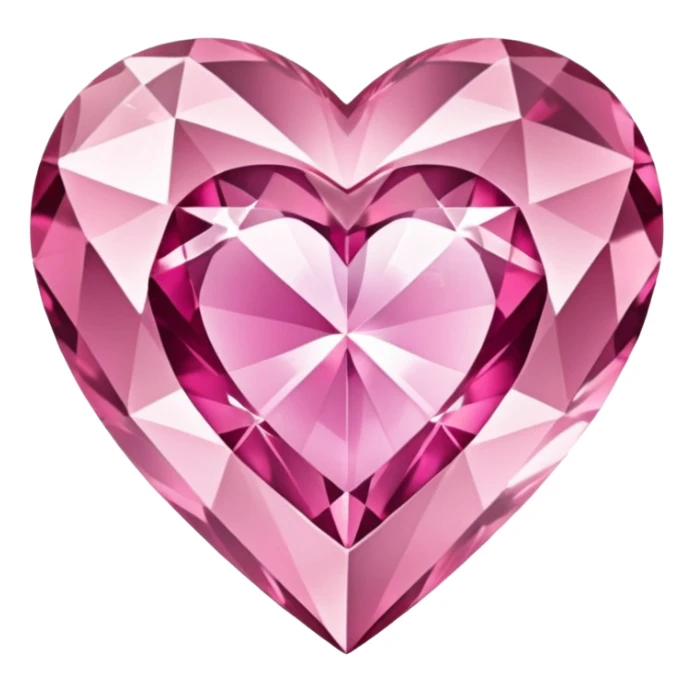 crystal clear diamond heart with one mini pink heart inside of it  sticker