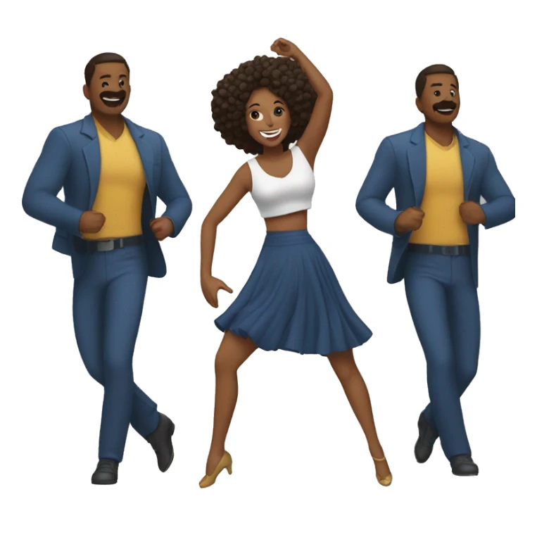 Mujer bailando con hombres  sticker