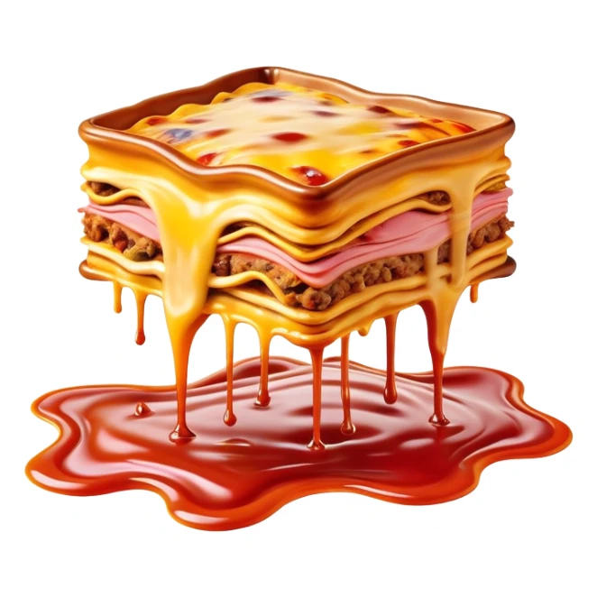surreal salvadore dali style flying melting spam lasagna landscape sticker