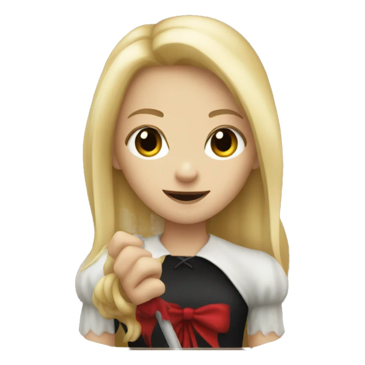 cute blonde girl holding a vampire stake  sticker