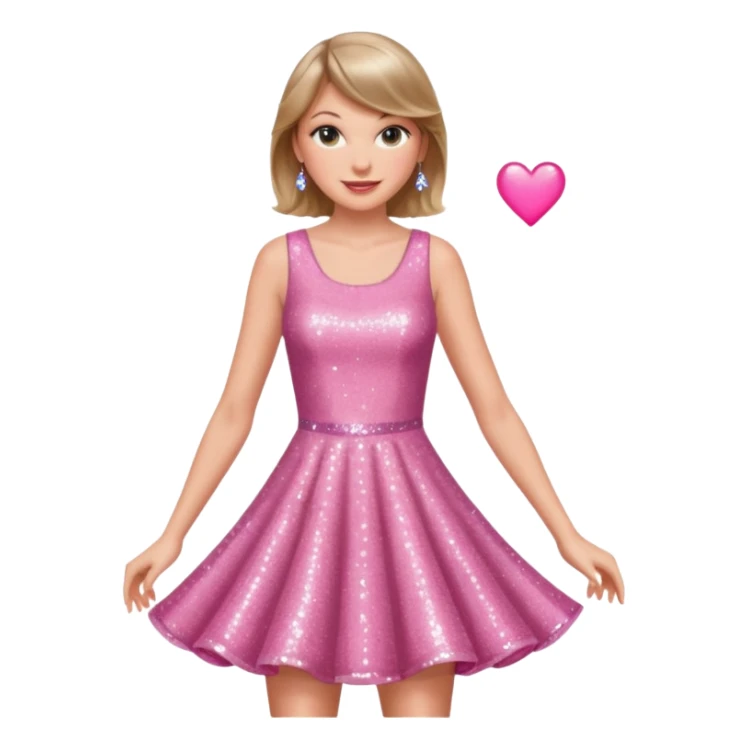 Taylor Swift smile in a sparkling pink dress sticker