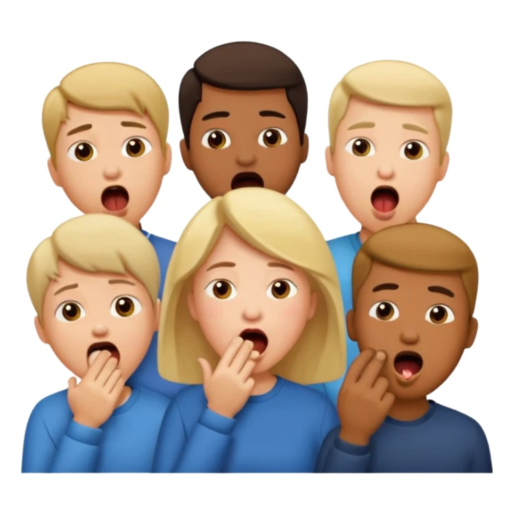 People Yawning with Hand on Mouth sticker