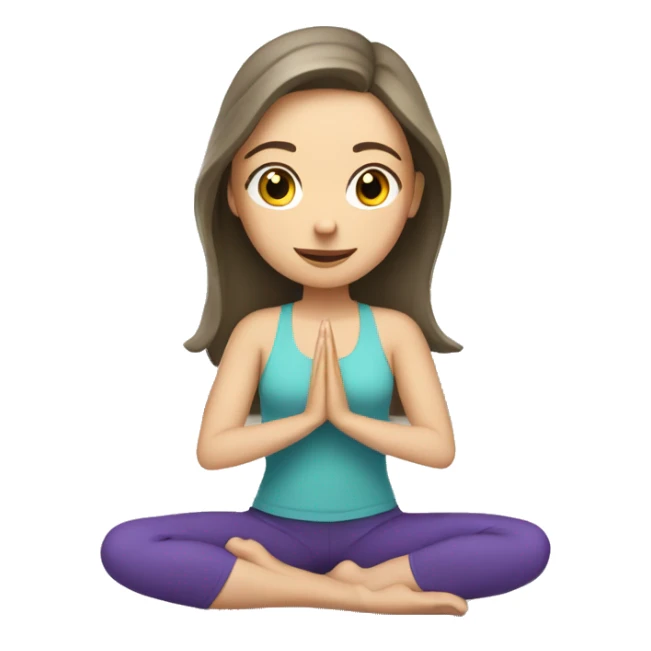 white brunette girl doing yoga sticker