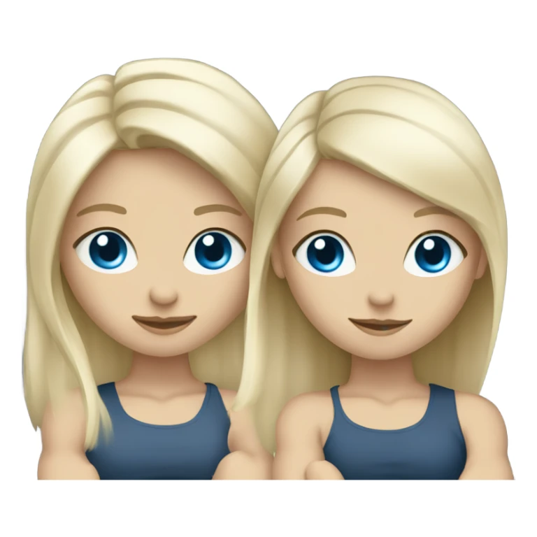 Two white blonde girls with blue eyes lifting weights sticker