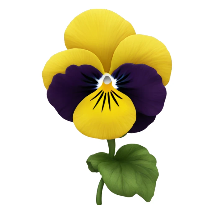 Pansy flower black and yellow sticker