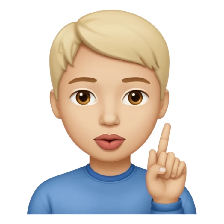 schweigen, one finger in front of mouth sticker