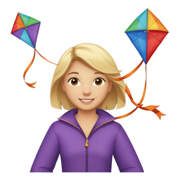 girl with kite,Kite Flyers, big kite. sticker