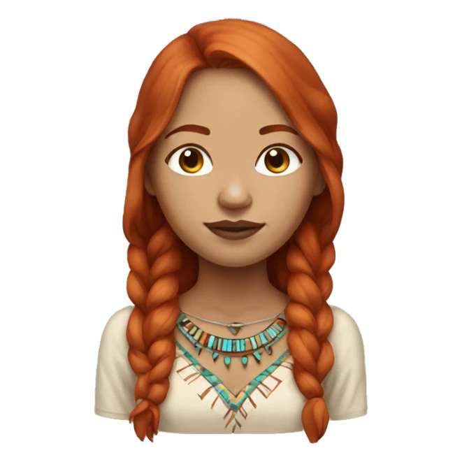 Pale skin Native american woman that is a redhead sticker