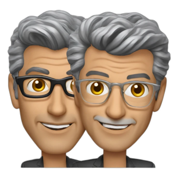 George Clooney and Jeff Goldblum hybrid sticker