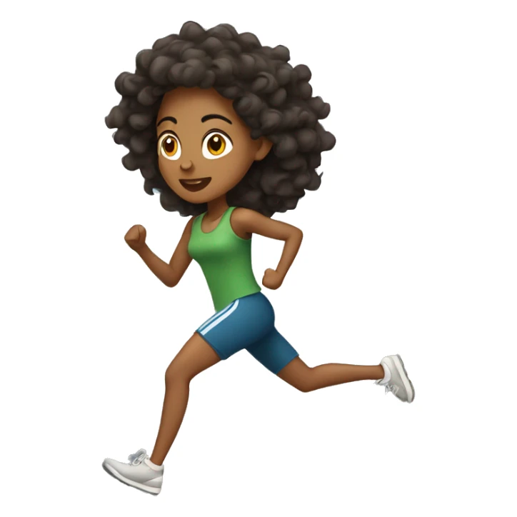 Ethiopian woman running with curly hair sticker