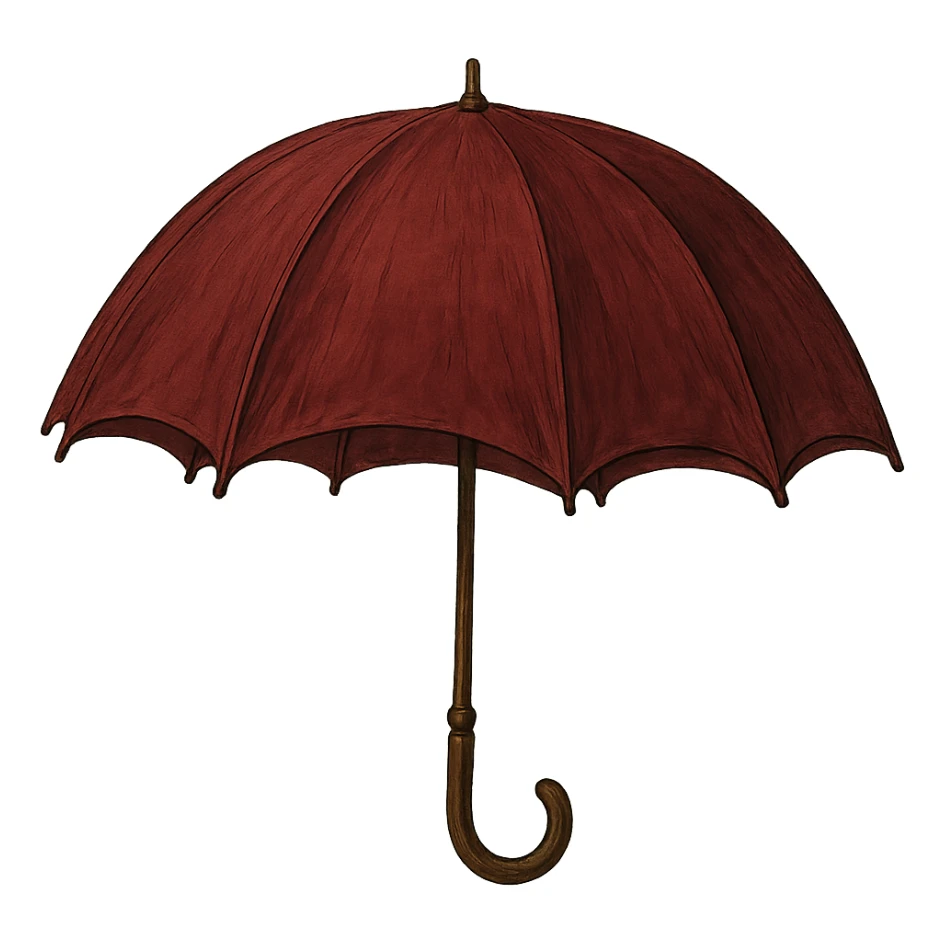 a vintage umbrella in burgundy color sticker