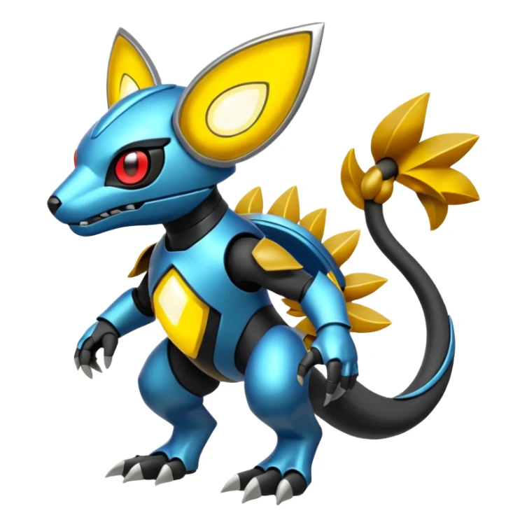Futuristic Vernid-Primagen-Protogen-Fakémon-Pokémon-creature-fusion (full body) sticker