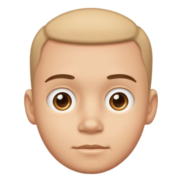 very big head and small body male cartoon sticker