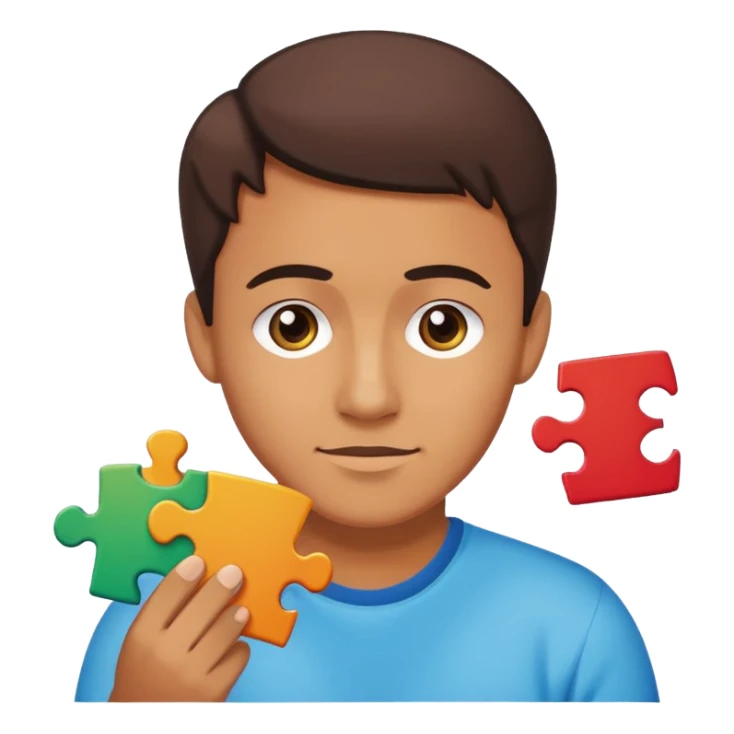 one person playing withsingle jigsaw puzzle piece sticker