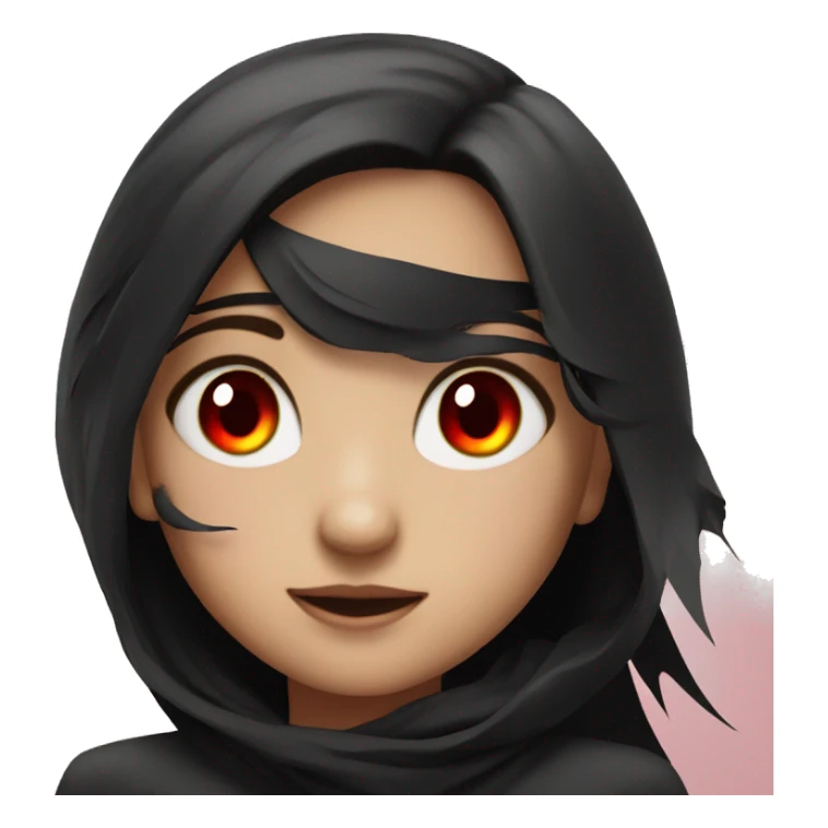 Flying girl with red eyes an black wings sticker