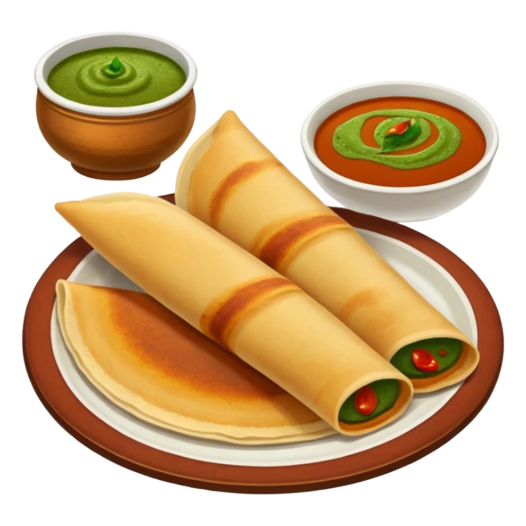 South Indian dosa with chutney emoji sticker