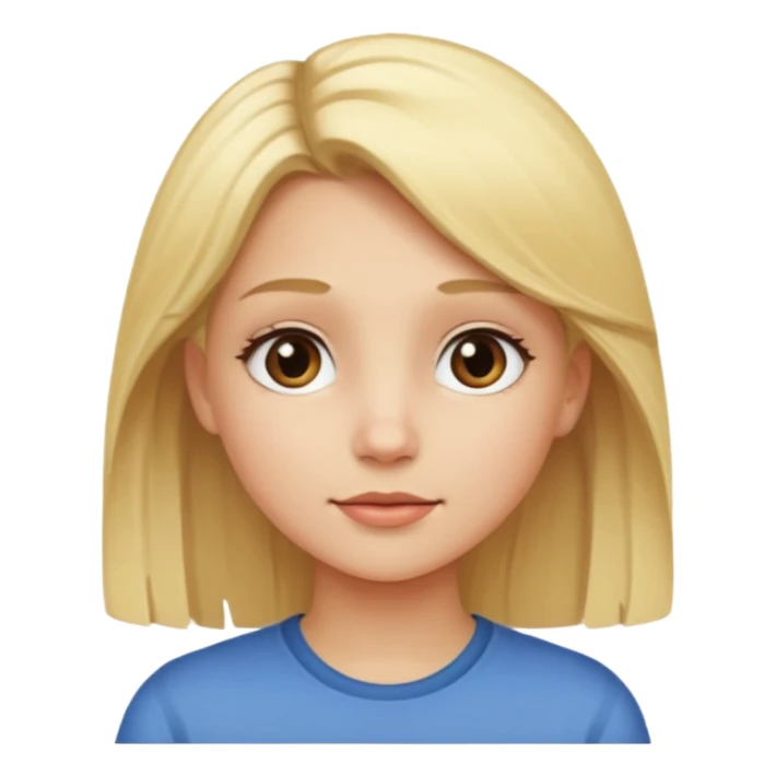 girl with blond hair face looking to the right   sticker