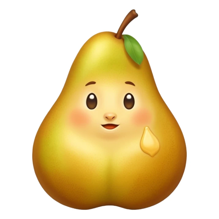 Birne mit Butter und süßen gesichg sticker