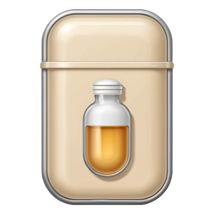 medicine capsule in case in nutral colors sticker