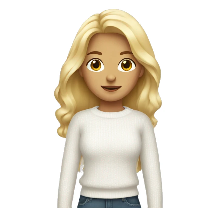 blonde girl in white sweater sticker