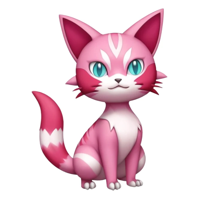 Skitty-Delcatty-Pokémon-Fakémon-hybrid-creature (full body) sticker