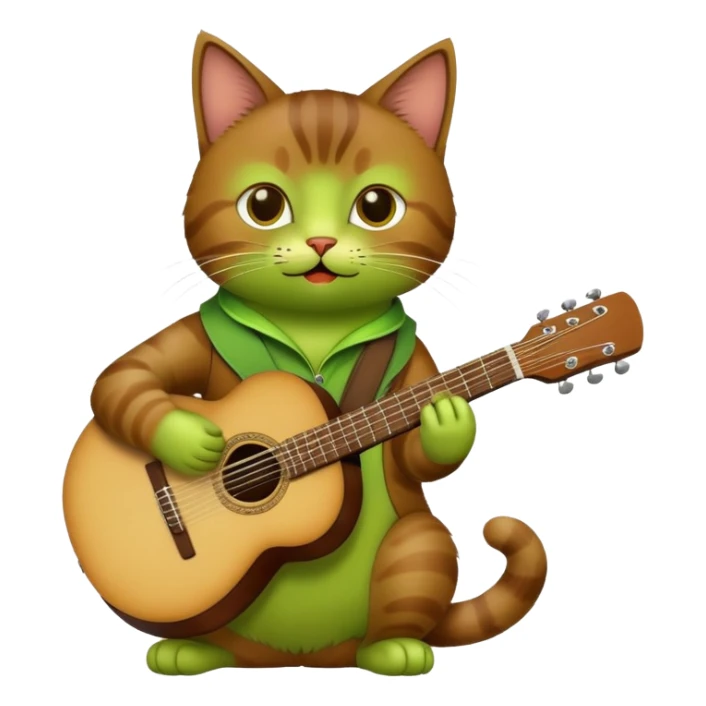 Cat that plays the guitar and isavocado sticker