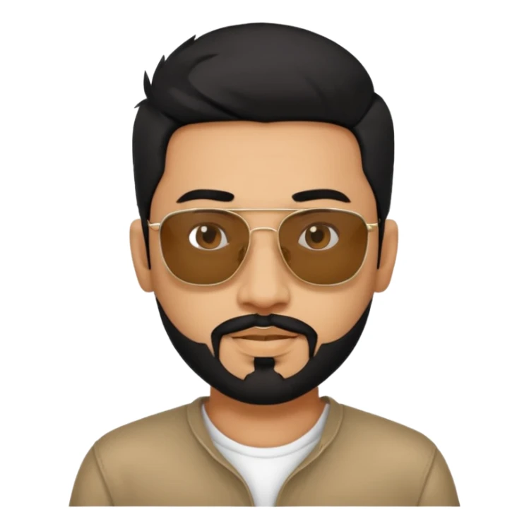 Indian man with  black hair and Goatee and sunglasses sticker