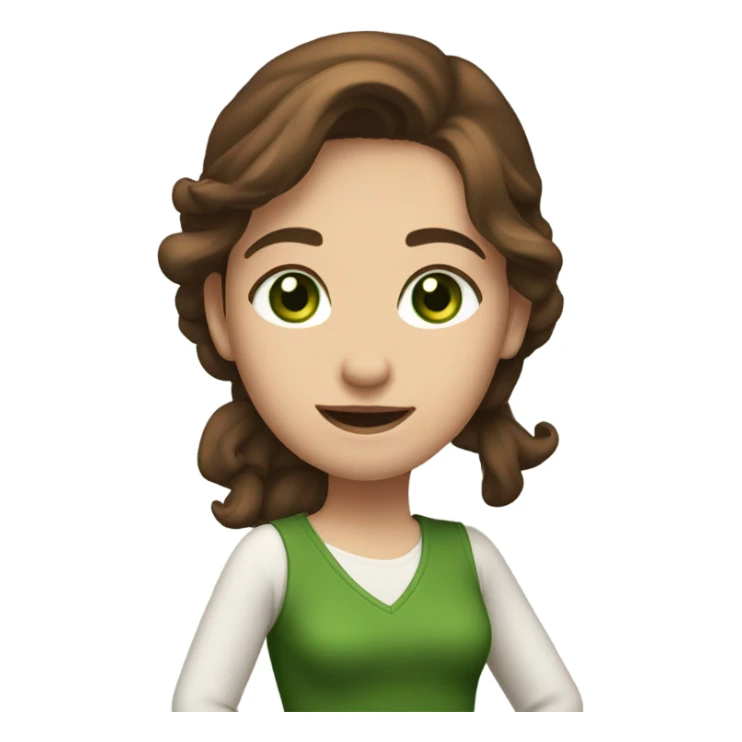 Girl brown hair green eyes tall dancing sticker