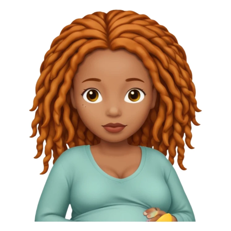 pregnant black woman with ginger locs sticker