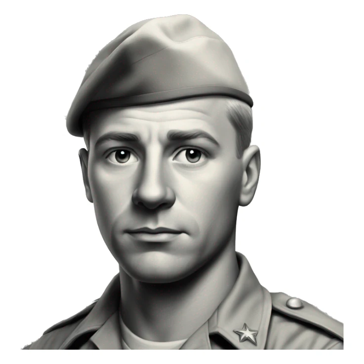 photorealistic serious us white soldier 1960s sticker