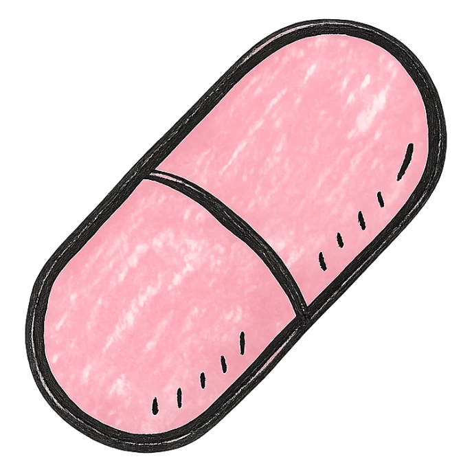 hand drawn outlined icon of a pink object, no fill sticker