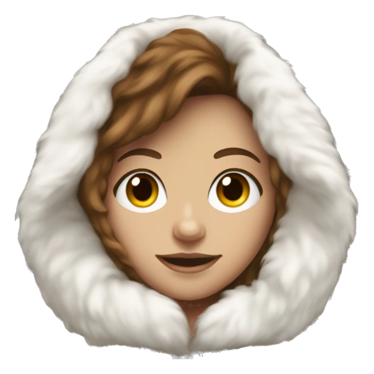 Oversized white fluffy hoodie on a brown haired white girl  sticker