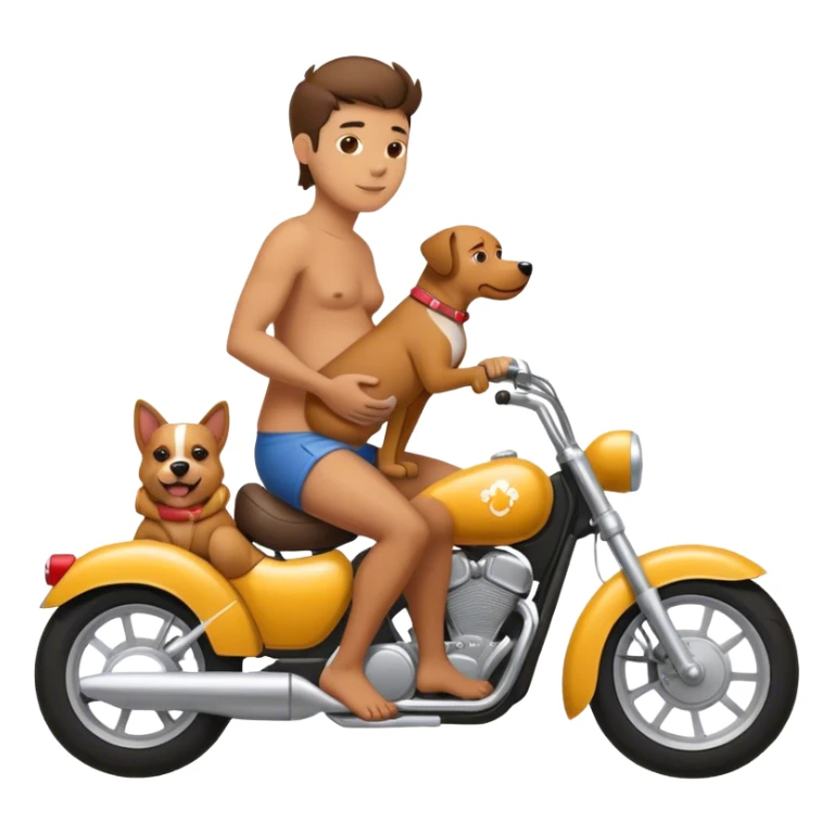 Pregnant dude riding a dog looking motorcycle sticker