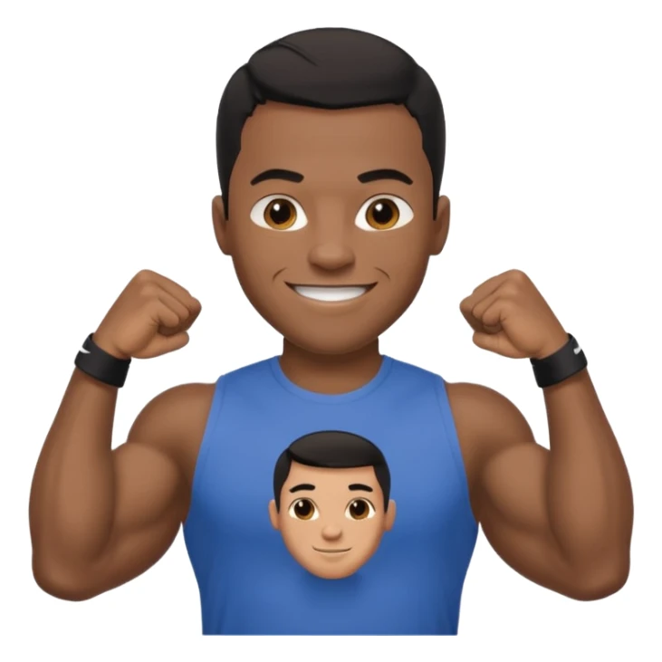 Jock black man smiling very big biceps wearing “Nike” t shirt sticker