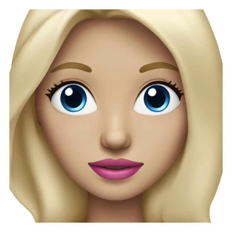 Blonde woman with long hair blue eyes and pink lips sticker