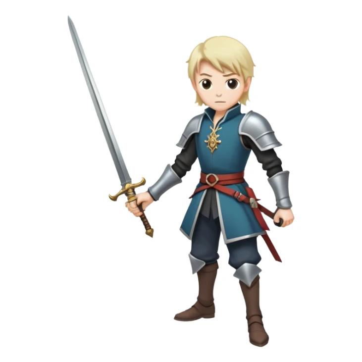 duelist with sword and rapier in fighting stance sticker