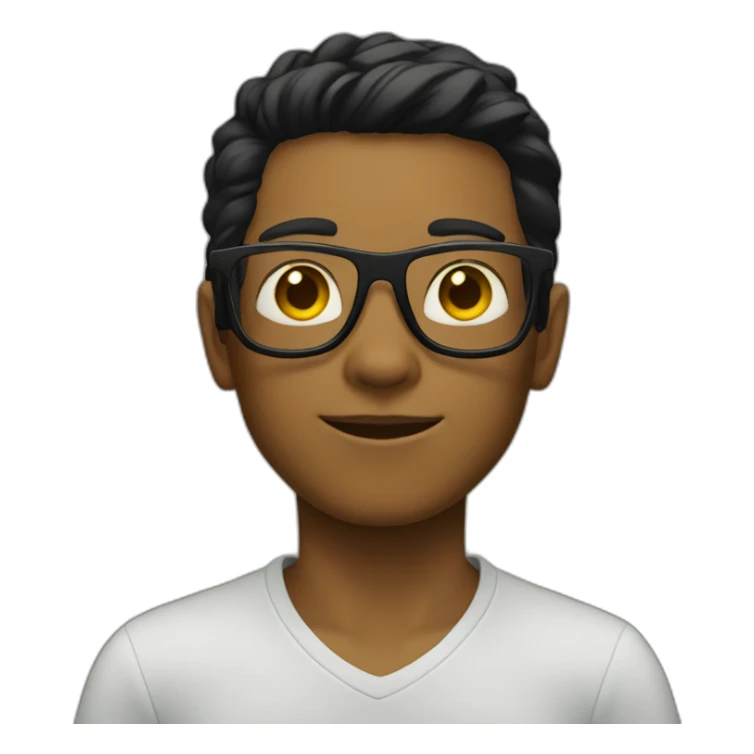 boy with yellow tinted glasses and black hair  sticker