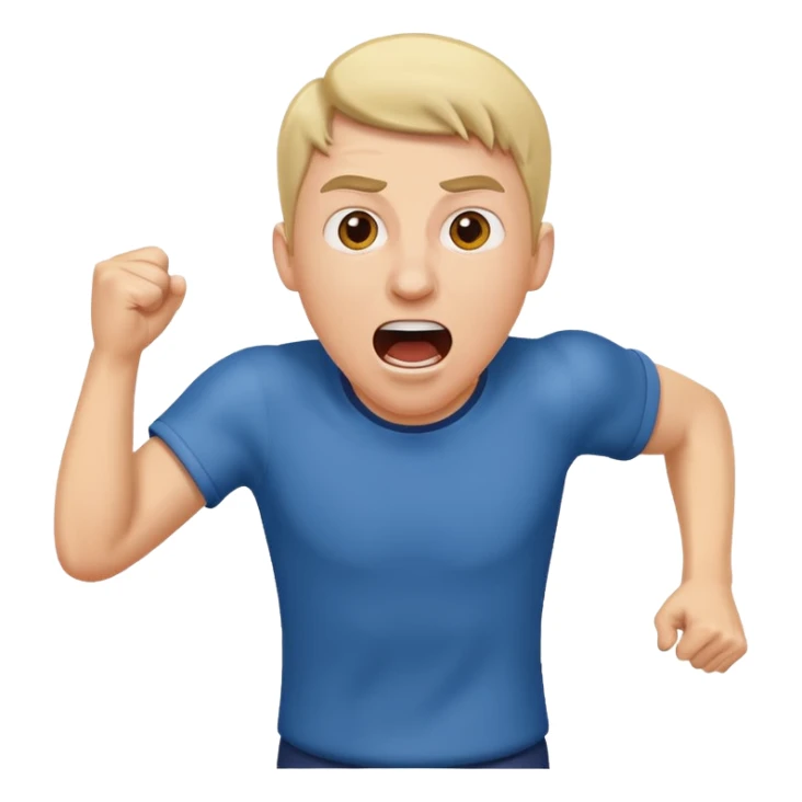 A man is running and shouting, calling for more people to follow him. sticker