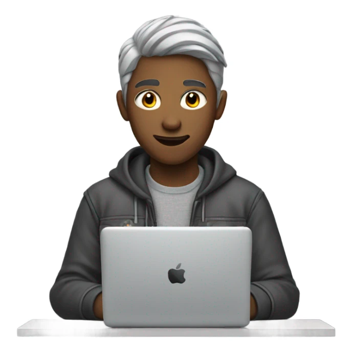 Teenager with gray hair playing video games sticker