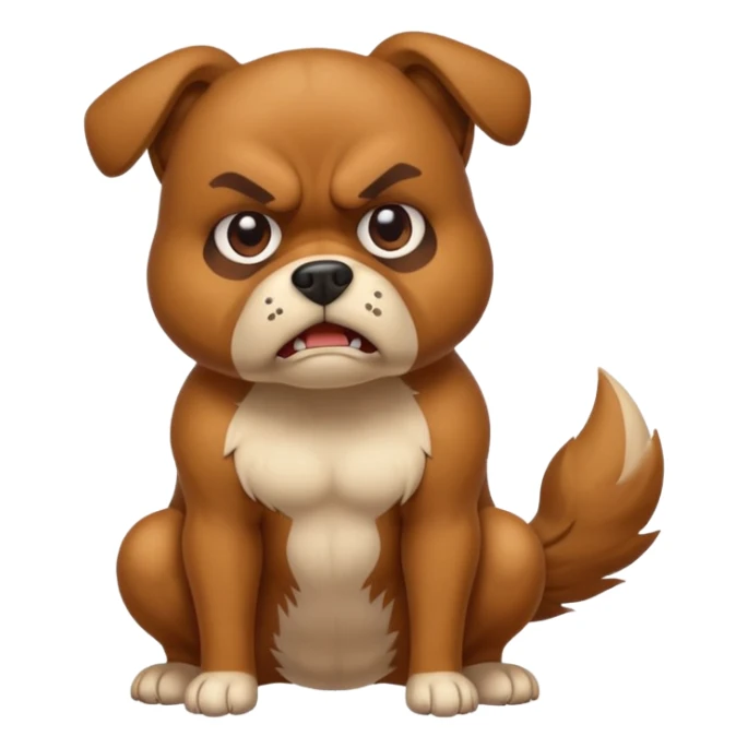 Angry dog squatting to poop sticker