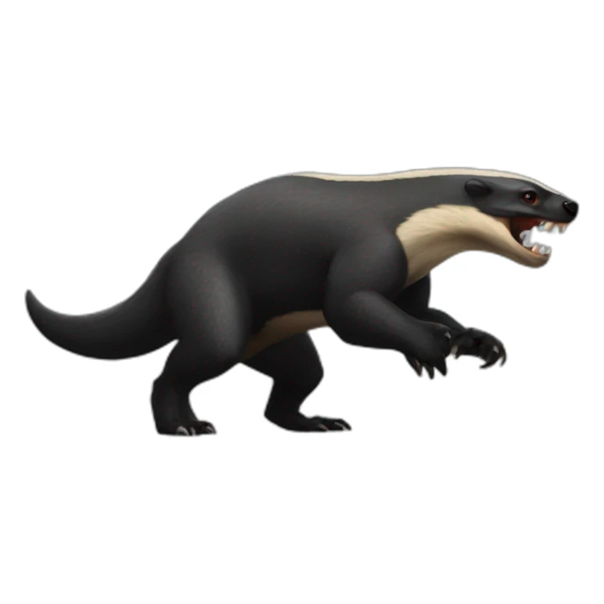 Badass honey badger fighting dinosaur sticker