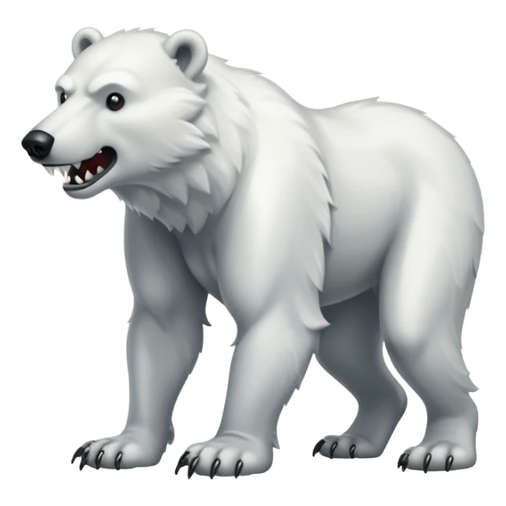 Polar bear and wolf hybrid with long upper canine legs teeth  sticker