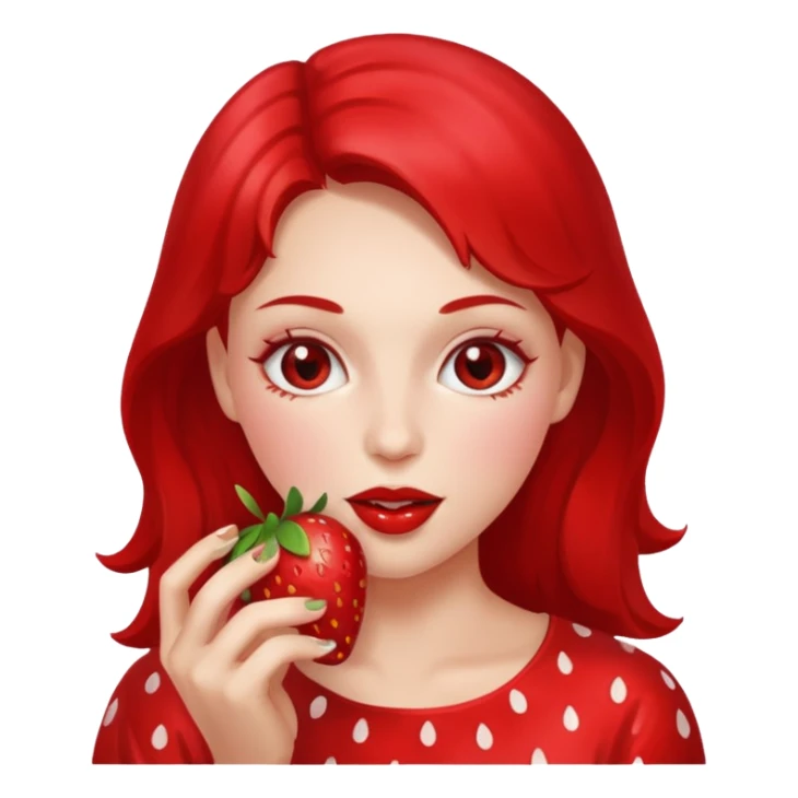 the woman eating strawberries
 sticker