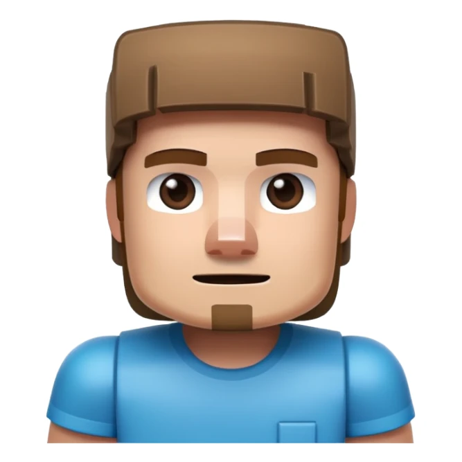 a 3d ilustration of minecraft steve sticker